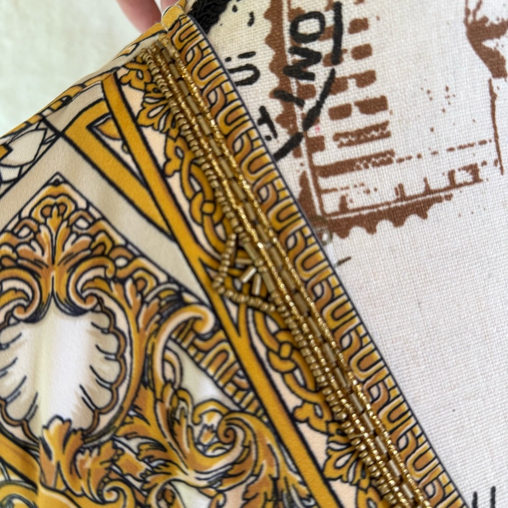 Hale Bob Tunic Beaded Dress Women’s Size Large Gold Pockets NWT - Picture 4 of 9